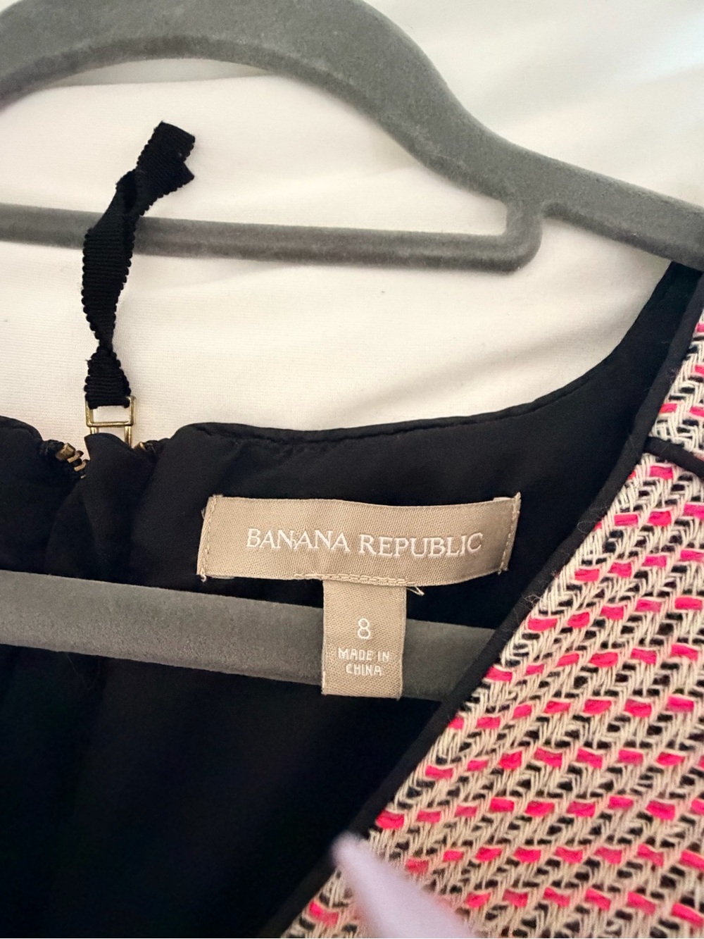 Banana Republic Piped Tweed Fit & Flare Dress Pink Size 8 - Picture 4 of 8